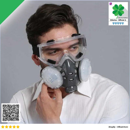 ASL Masker Gas Respirator Half Face with Safety Glasses 308A