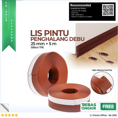 KALYNN Lis Pintu Penghalang Debu Door Seal Strip Silicone TPE EACC25