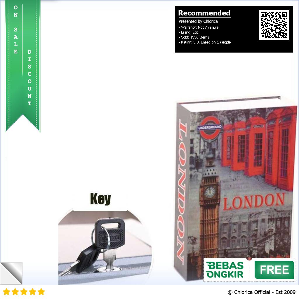 HOMESAFE Kotak Buku Novel Hidden Security Box Book Key Lock Size M KBS 802