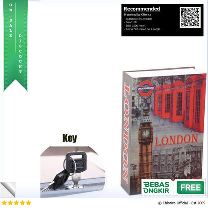 HOMESAFE Kotak Buku Novel Hidden Security Box Book Key Lock Size M KBS 802