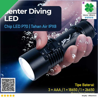 G Gourd Senter LED Diving Flashlight Long Range Waterproof P70 G299