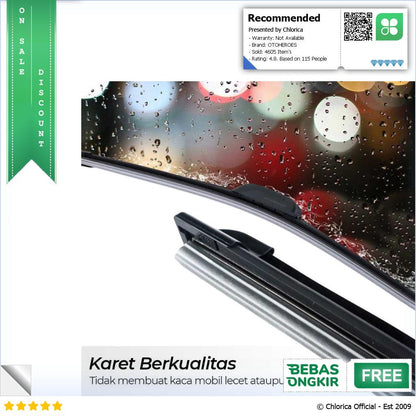 OTOHEROES Wiper Kaca Mobil Frameless Blade U Shape Hook FLY 078