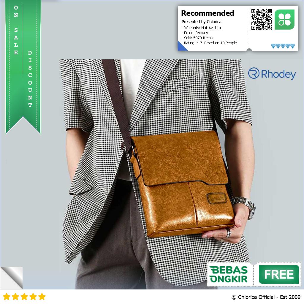 Rhodey Tas Selempang Bisnis Pria Elegant Messenger Bag PU Leather 9906