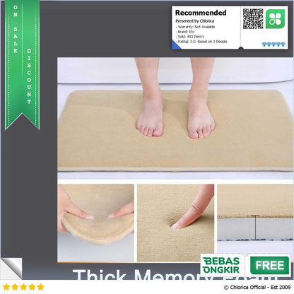 Olanly Keset Kamar Mandi Memory Foam Non Slip Super Absorbent 60x40cm LA 40