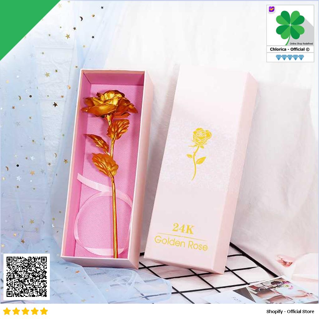 Wonder Time Bunga Mawar Dekorasi Gold Foil Rose Artificial Flower WT24