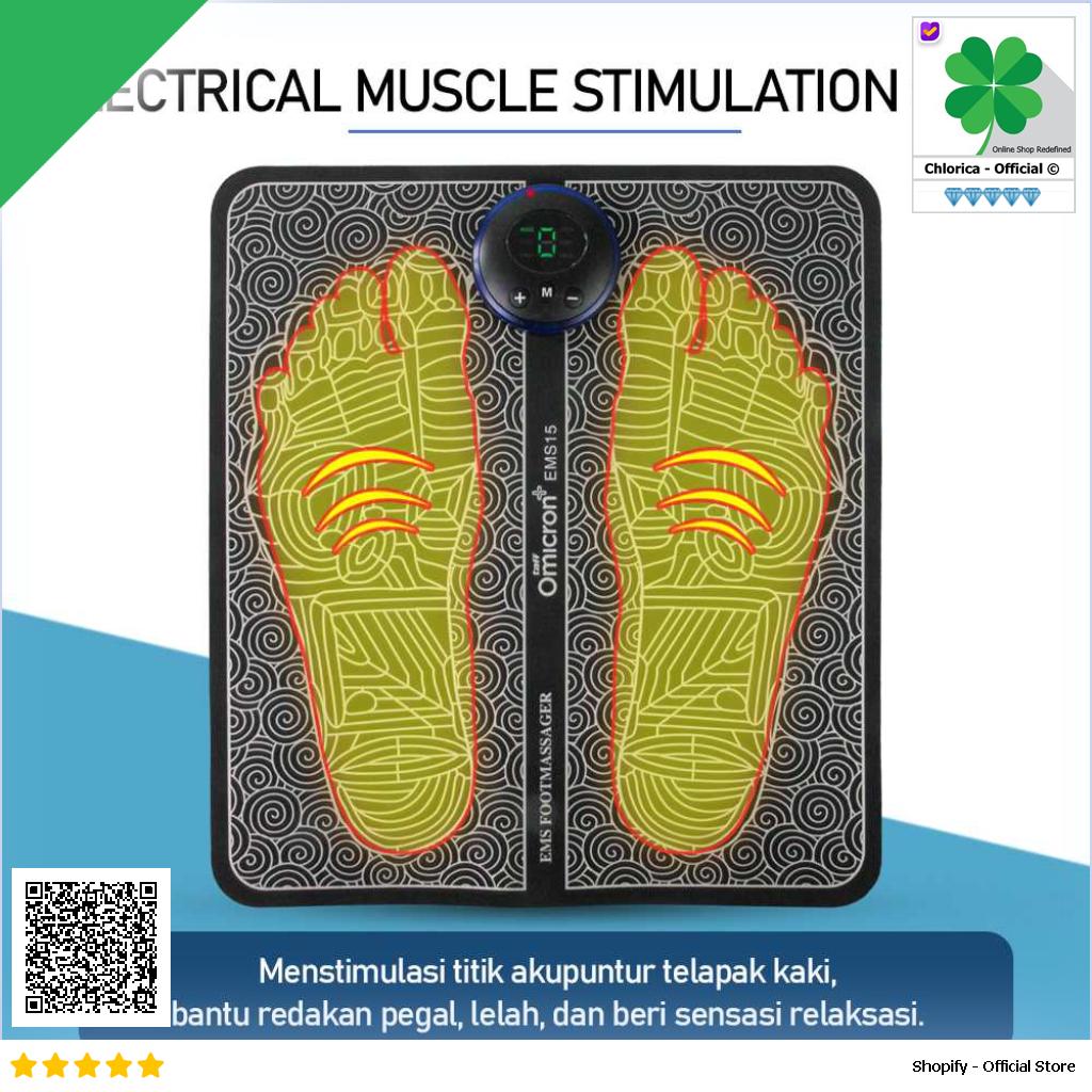 TaffOmicron Alat Pijat Kaki Elektrik EMS Foot Massager USB 6 Mode EMS15