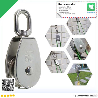 Taffware Katrol Kerekan Mini Serbaguna Swivel Pulley Stainless Steel