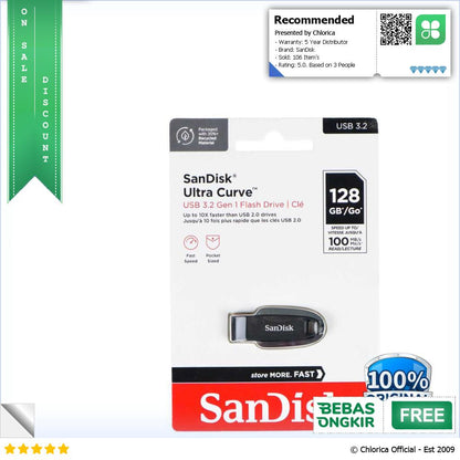 SanDisk Ultra Curve Flashdisk USB 3.2 Gen 1 SDCZ550