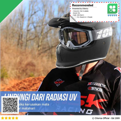 WJL Kacamata Olahraga Unisex Motocross MTB ATV Ski Goggles Fit Face UV400