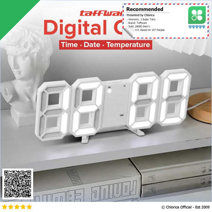 Taffware Jam Meja Alarm Weker LED Digital Clock TS S60 W