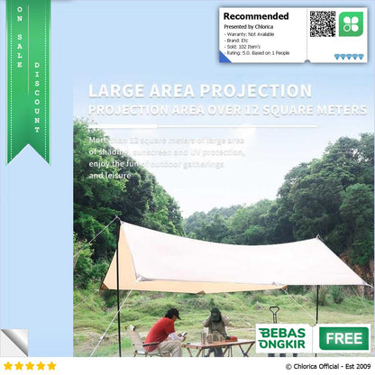 Buizel Tenda Camping Kanopi Flysheet Shelter Rain Proof Simple Build B3