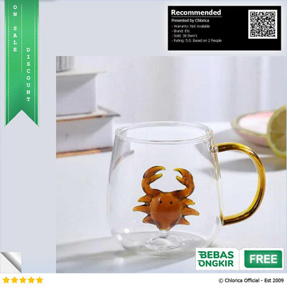 LAZZY Cangkir Kopi Susu Teh Tahan Panas Borosilicate Glass 400ml L400