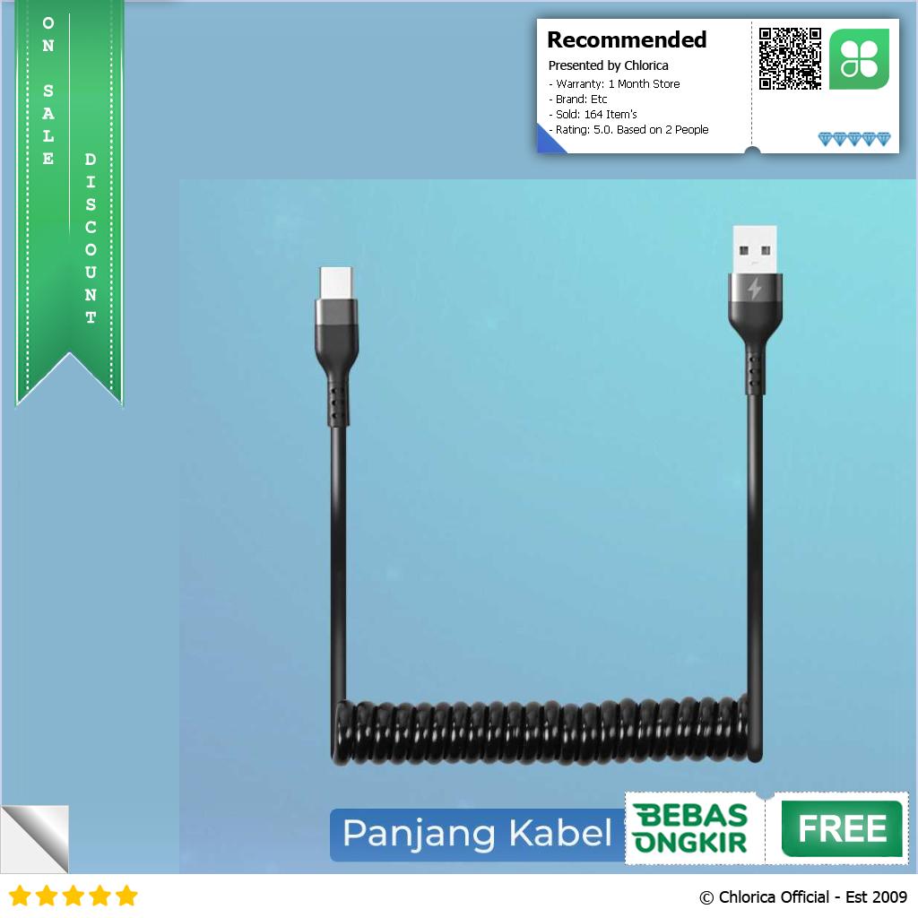 KEBISS Kabel Charger USB Type C Fast Charging Spring Cable 40W 5A 1m D8