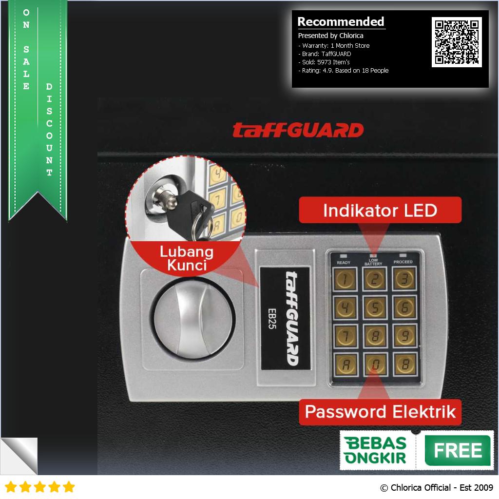 TaffGUARD Kotak Brankas Hotel Mini Password Safe Deposit Box EB20 EB25