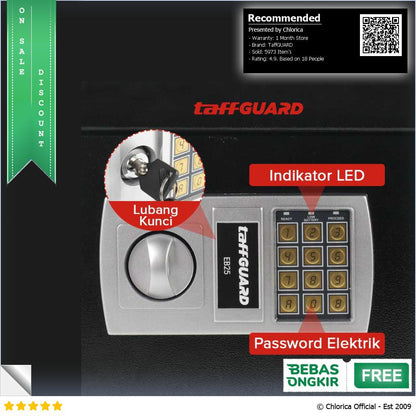 TaffGUARD Kotak Brankas Hotel Mini Password Safe Deposit Box EB20 EB25