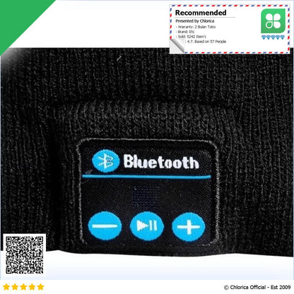 EDAL Topi Kupluk Pria Wanita Bluetooth Speaker Knit Beanie Hat Winter MK 1