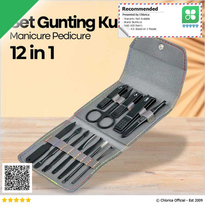 Biutte.co Set Gunting Kuku Manicure Nail Pedicure Kit 12 in 1 TCT12