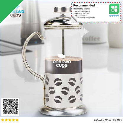 One Two Cups Teko Kopi French Press Coffee Maker Pot 350ml KG72I