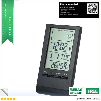 KKMOON Jam Meja Mini Digital Thermometer Hygrometer Weather Station CX220