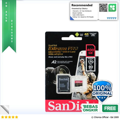 SanDisk Extreme Pro microSDXC UHS I Class 10 A2 V30 U3 170MB s SDSQXCY