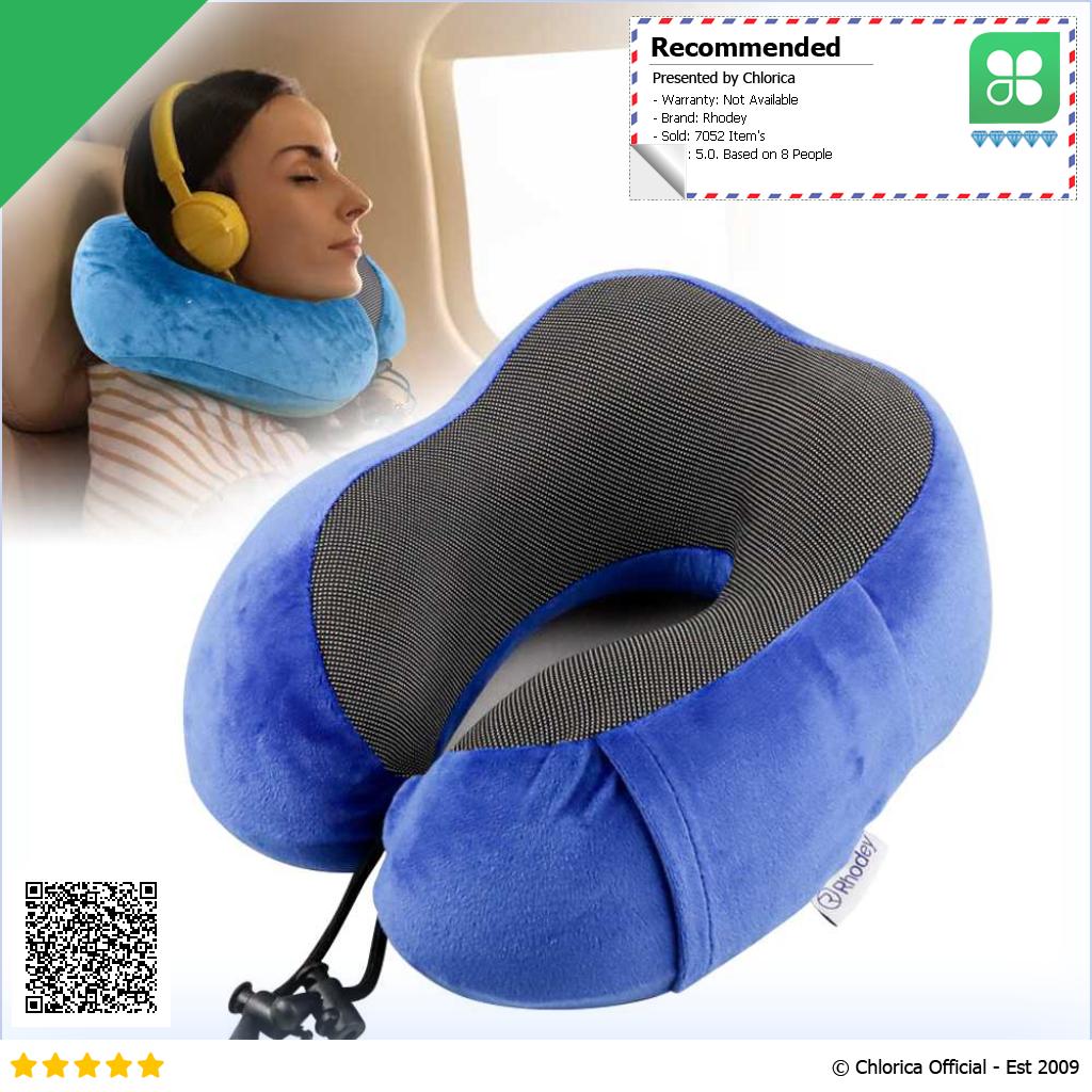 Rhodey Bantal Leher U Shape Travel Neck Pillow Memory Foam Beludru SER44