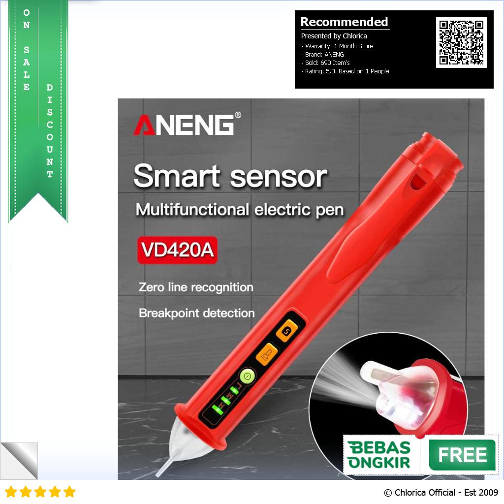 ANENG Tespen Tester Pen Non Contact AC Voltage Detector 12 1000V VD420A