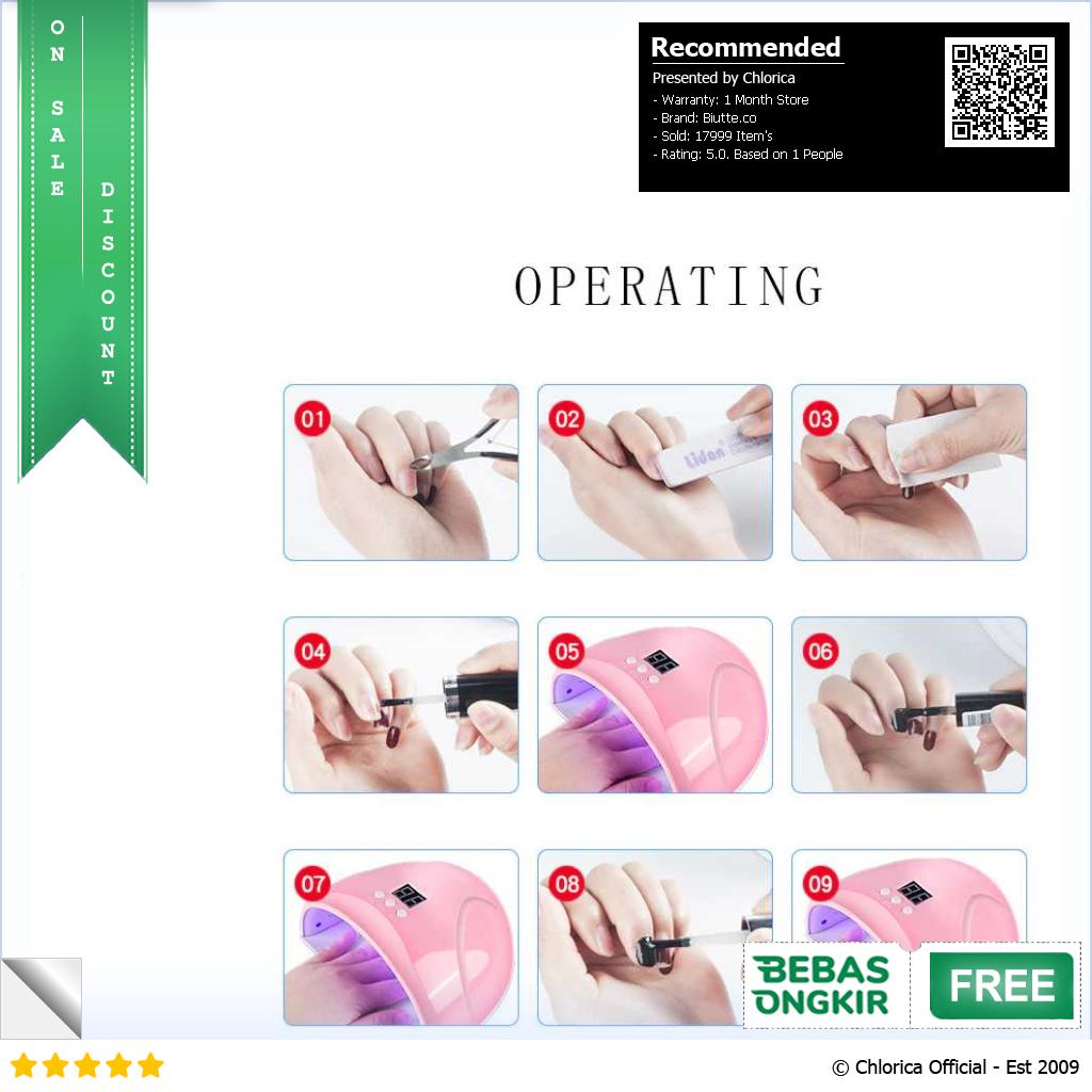 Biutte.co Pengering Kutek Kuku UV LED Nail Dryer 36W Mini 1