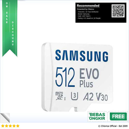 Samsung EVO Plus MicroSDXC EVO U3 V30 A2 130MB s with Adaptor