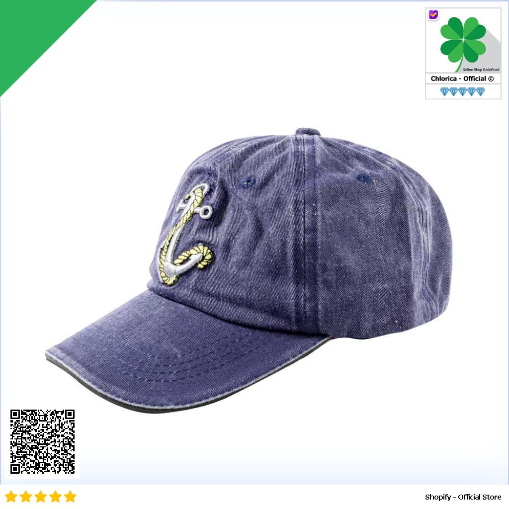 HATLANDER Topi Baseball Cap Bordir 3D Anchor Washed Style SBC56