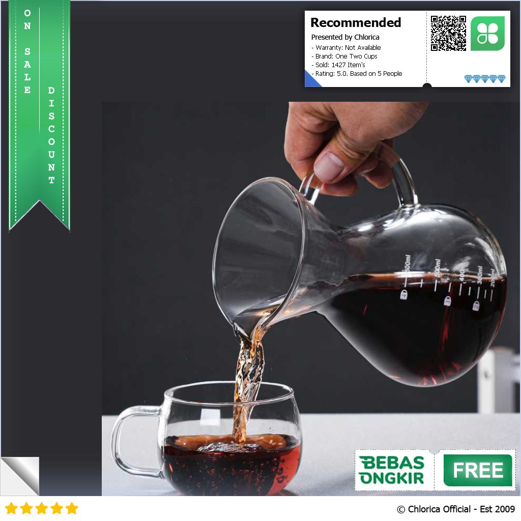 One Two Cups Coffee Server Chemex Drip Pour Over with Filter YD KT001