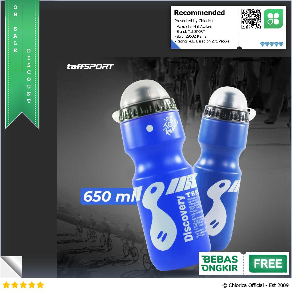 TaffSPORT Discovery Botol Minum Sepeda Olahraga with Dust Cover 650ml 3026