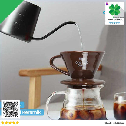 One Two Cups Filter Penyaring Kopi V60 Glass Coffee Filter Dripper ZM639