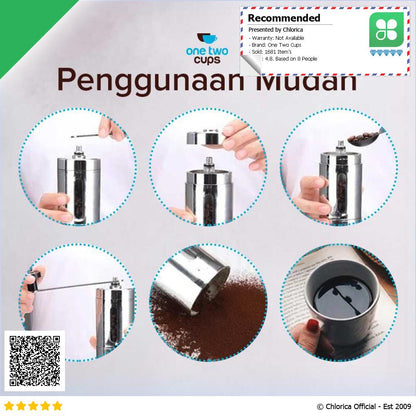 One Two Cups Alat Penggiling Kopi Manual Coffee Grinder Adjustable 60g RH200