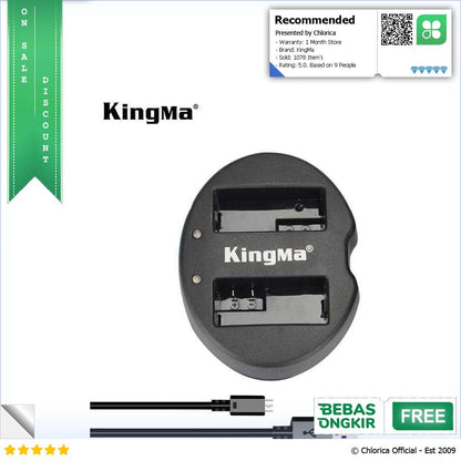 KingMa Charger Baterai 2 Slot Canon 550D 600D 650D 700D Rebel T2i BM015 LPE8