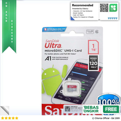 SanDisk Ultra microSDXC UHS I Class 10 A1 120MB s SDSQUA4 GN6MN