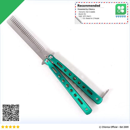 Alloet Pisau Lipat Sisir Besi Butterfly Balisong Training Knife LF 989