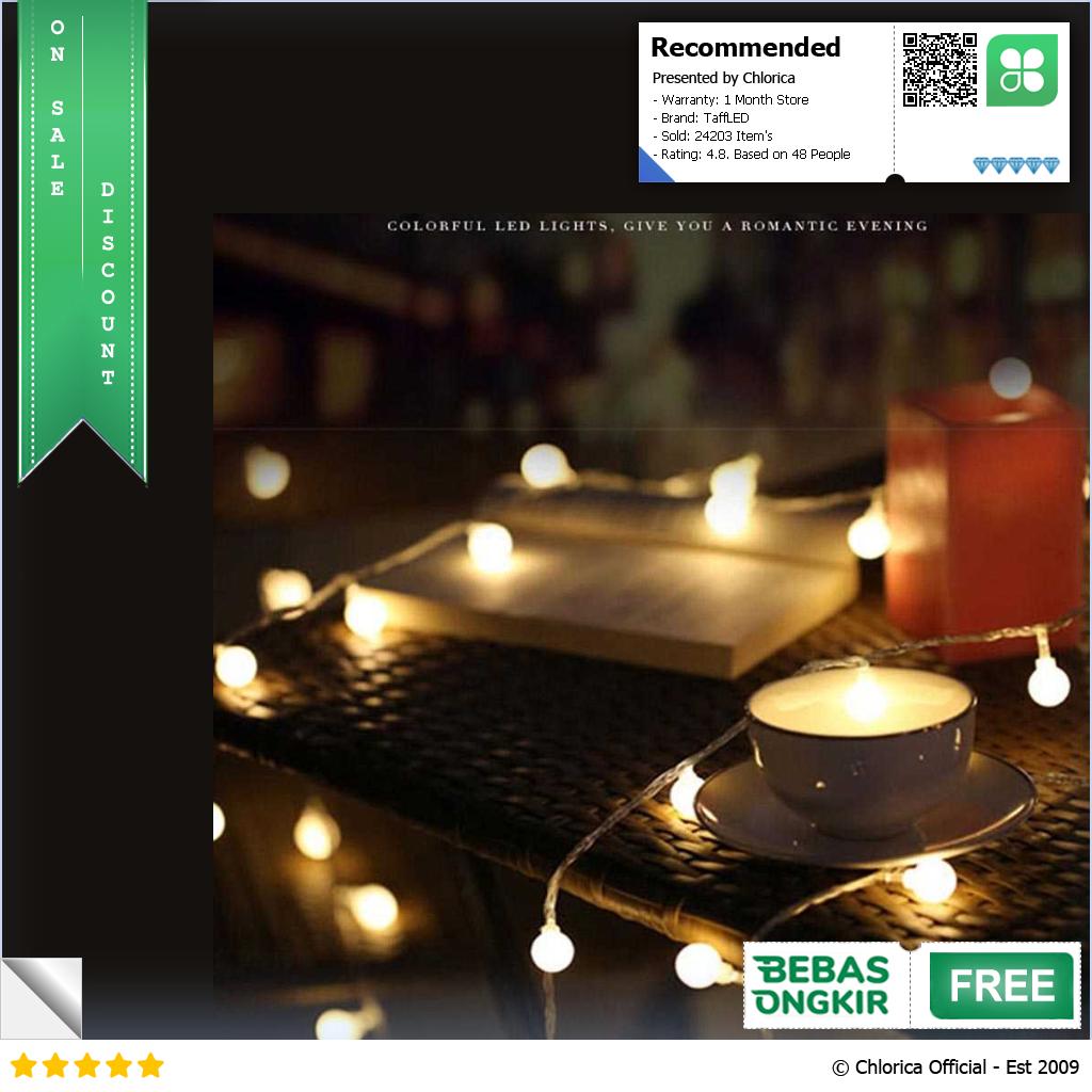 TaffLED Lampu Hias Gantung String Lights Model Bohlam Mini Waterproof ZYD0931