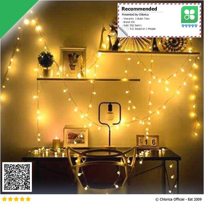 OKAL Lampu Hias Tumblr String Lights 50 LED 7M with Solar Panel OKLED7