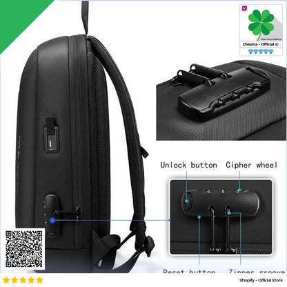 BANGE Tas Ransel Laptop Anti Theft USB Charging BG 7216