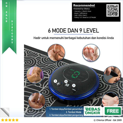 TaffOmicron Alat Pijat Kaki Elektrik EMS Foot Massager USB 6 Mode EMS15