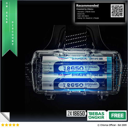 XIWANGFire Senter Kepala Headlamp LED XHP50 Rechargeable IPX4 20W F 5420