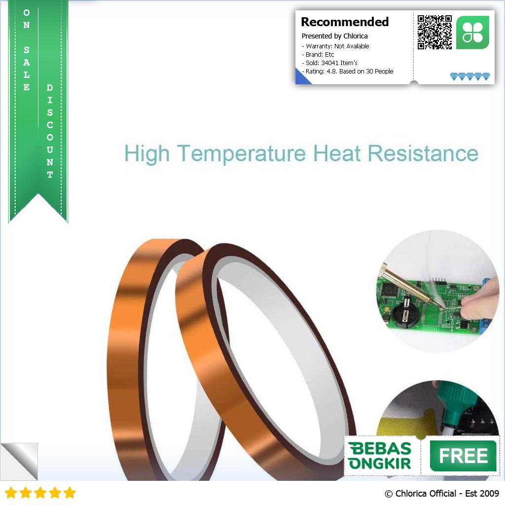 NIKTO Tape Lakban Heat Resistant Polyimide High Temperature Adhesive