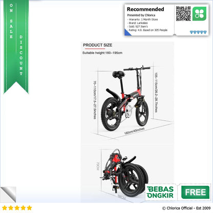 Lankeleisi Sepeda Listrik Lipat Folding Bike Luxury Edition 48V 10.4Ah G660