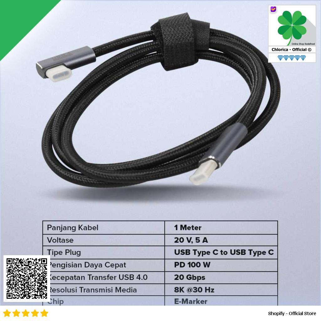 SUDOLE Kabel Charger USB Type C to Type C PD 4.0 20Gbps 8K@30Hz 1M SD4