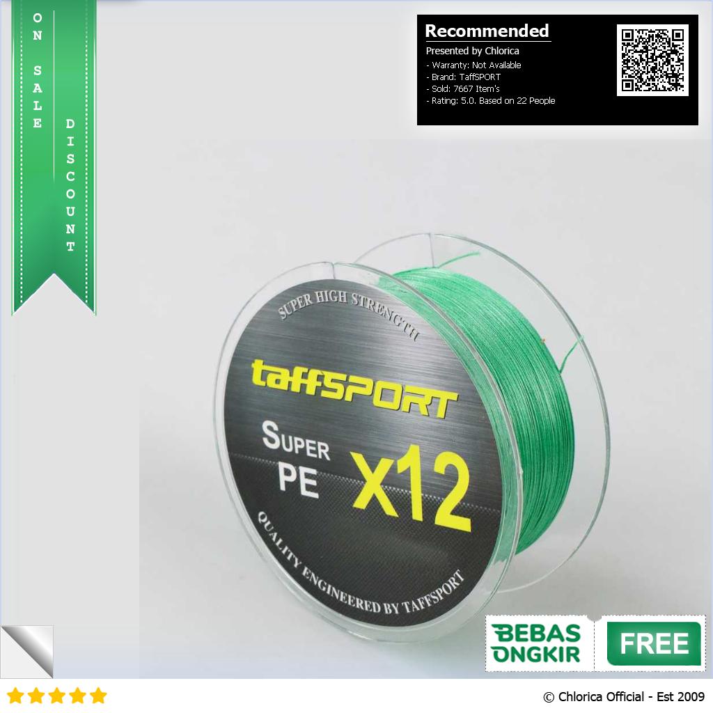 TaffSPORT Senar Tali Benang Pancing Fishing Line Super PE Braided 300M X12