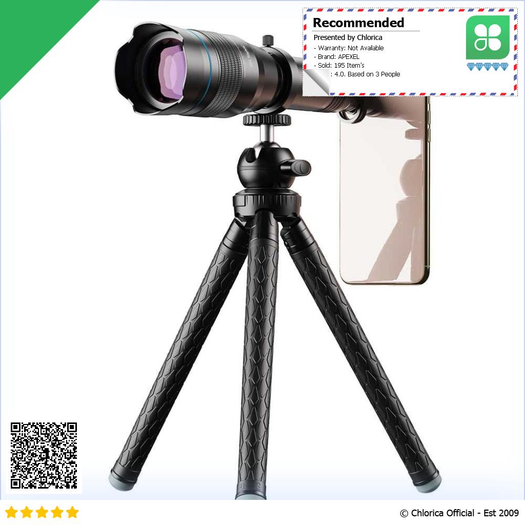 APEXEL Lensa Smartphone Telephoto Lens 60X Tripod Remote APL JS60XJJ09