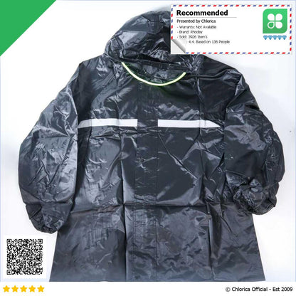 Rhodey Pole Jas Hujan Motor Setelan Raincoat Reflektif Strip with Hood T1