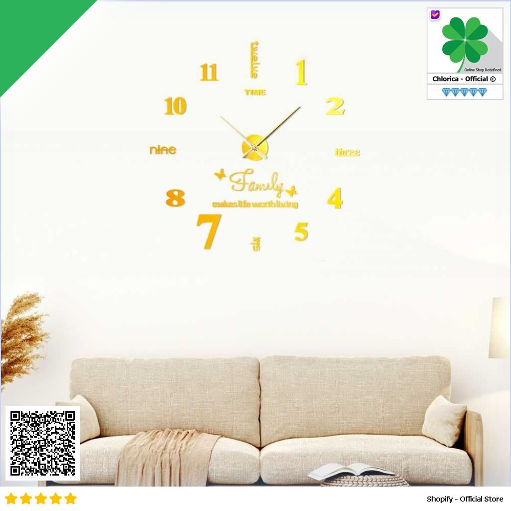 TaffHOME Jam Dinding Besar DIY Giant Wall Clock Quartz 100 cm JM 01