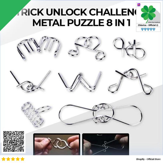 Butebuy Trick Unlock Challenge Metal Puzzle 8 in 1 BT02