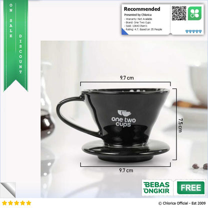 One Two Cups Filter Penyaring Kopi V60 Glass Coffee Filter Dripper ZM639